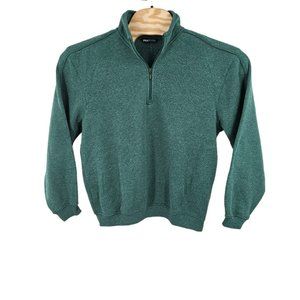 PGA Tour 1/4 Zip Sweater Green Men's Size Medium Golf Birdie Polyester‎ Blend